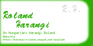 roland harangi business card